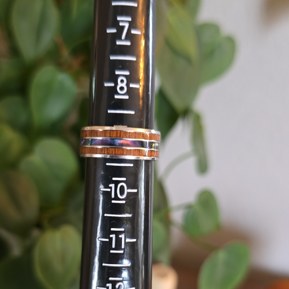 Men's Two-Tone Wood Inlay Ring